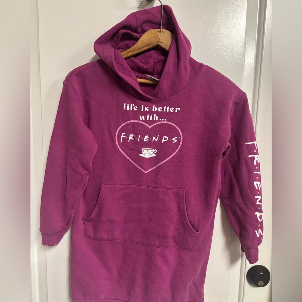 Kids Purple Hoodie with Friends Design